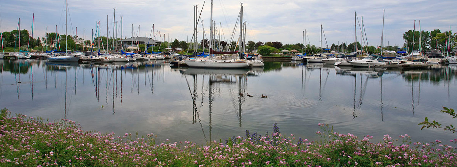 Boats docked at Bluffers Park Marina, Toronto's only full service marina.