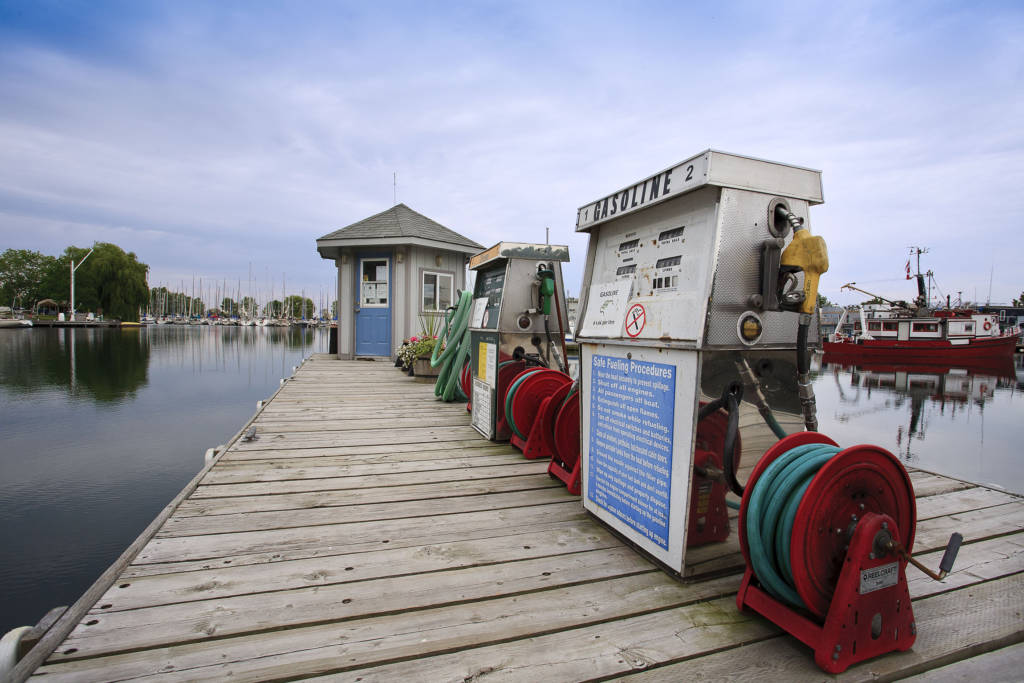 the fuel dock at Bluffers Park Marina, Toronto's only full-service Marina